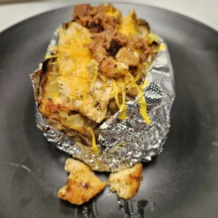 Stuffed Grilled Chicken Bake potato.