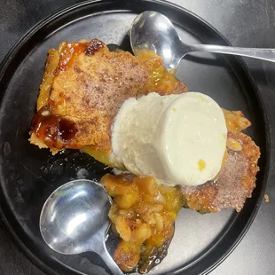 a dessert with ice cream