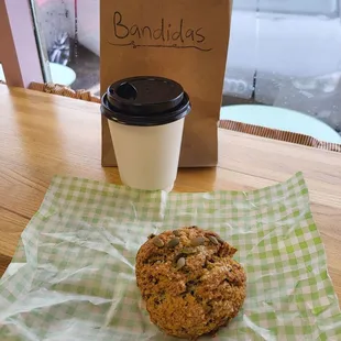 Hippie Scone-always delicious.  1st time having the coffee: Fantastic!