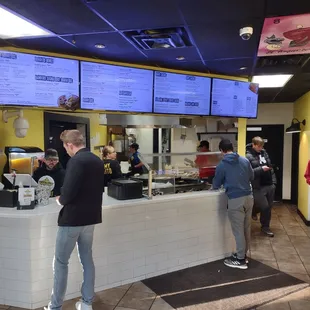 The main counter with their menu above.