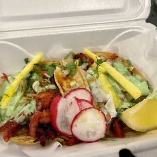 (2) Pastor Tacos - These are $2 on Taco Tuesday is absolutely worth it! Loved these and will be back hopefully soon.