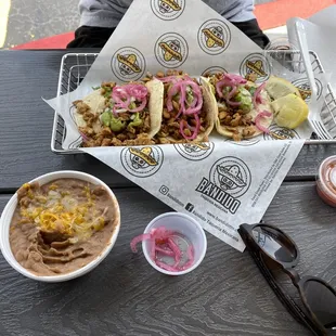 a table full of food