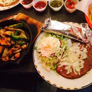 a plate of mexican food