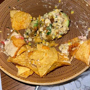 Fried avocado appetizer (half eaten)