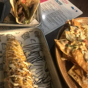 Nachos, Taco, Street corn