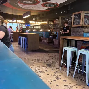a woman at the bar