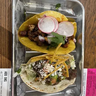 Street steak was flavorable but the meat was cold.