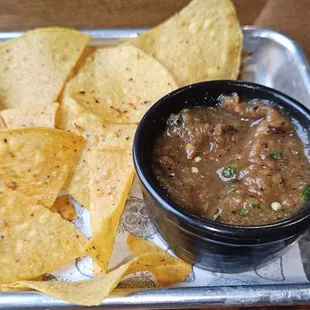 Bland mud with overly salted chips.  Yum!