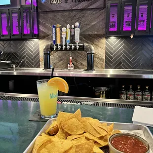 Orange Crush with chips &amp; salsa