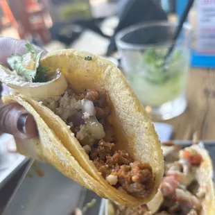 Chorizo taco &amp; spicy &apos;Rita!