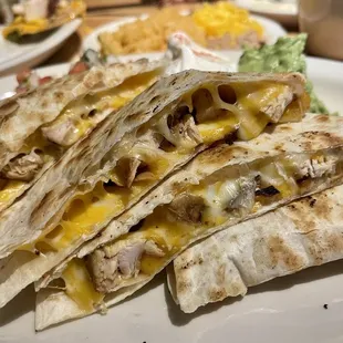 Chicken quesadillas.