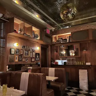 the interior of a diner