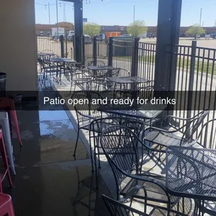 patio with tables and chairs