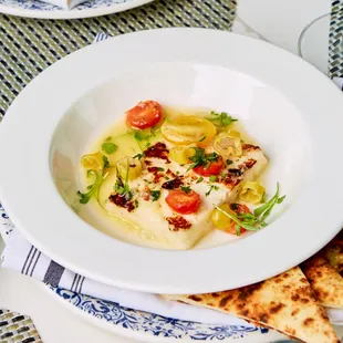 a bowl of food on a table