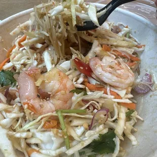 Shrimp noodle bowl