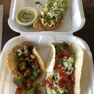 Tacos and Tinga Empanada