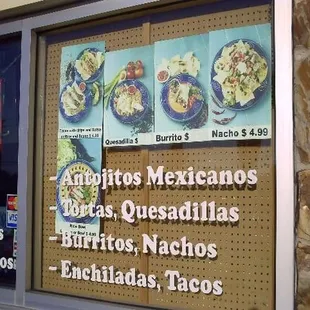 some of the things on the menu