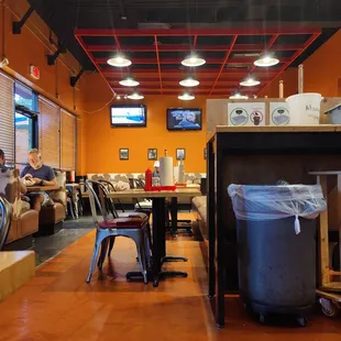 the inside of a restaurant