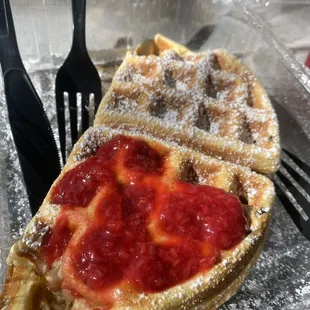 Get the waffle with the raspberry lemon compote. It won&apos;t disappoint.