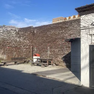 The back outside seating table