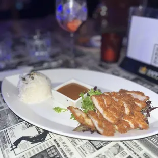 a plate of food on a table