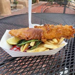 Fish &amp; chips.  Picture doesn't do it justice.  Amazing.