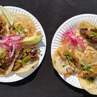 Taco Plate with 1 of each protein and a banger plate; 1-mulitas, 1 quesataco, 2 tacos