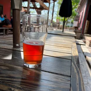 Cold cider on a spring day