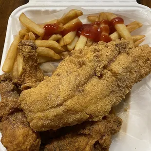 Catfish and Chicken w/Fries