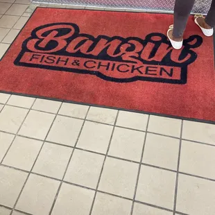  person standing on a mat