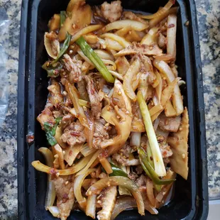 Awful mongolian beef withbarely any meat