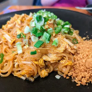 N1. Pad Thai with Chicken. $13. Pan-fried rice noodles, egg, bean sprouts, scallions, ground peanuts, and &quot;Bk54 seasonings.&quot;