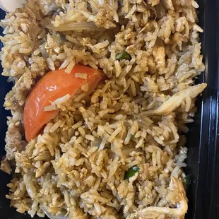 Combination rice chicken, pork , beef