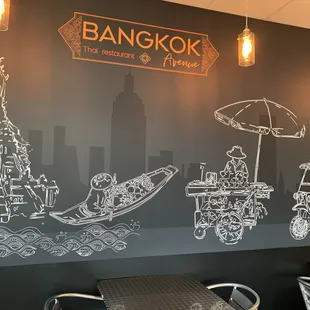 Bangkok street scene mural