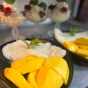 Coconut rich mango sticky rice