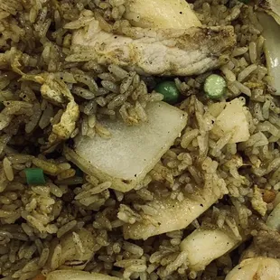 rice and vegetables in a styrofoam container