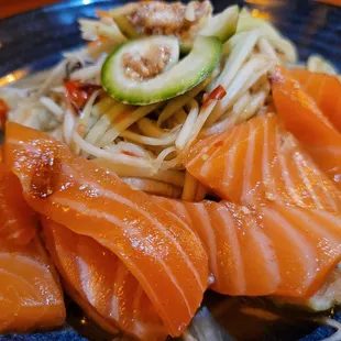 FRESH papaya and Fresh Salmon! What a great combination. Ask for daily specials!