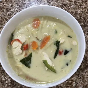 Green curry with chicken