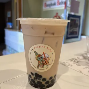 Original Black Milk Tea with Boba.