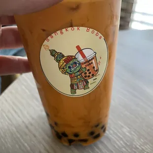 Thai tea with boba