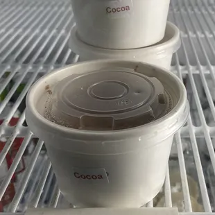 Cacao Tapioca in these paper cups now. There's other flavors: Mango, green tea, strawberry &amp; coffee!