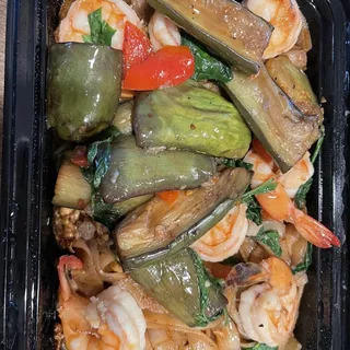 39. Shrimp Eggplant Over Noodles