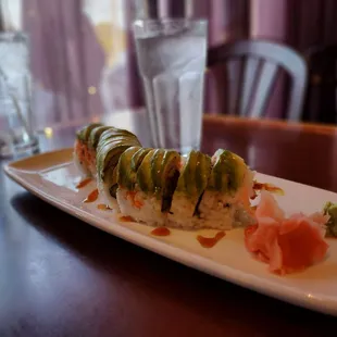 a plate of sushi