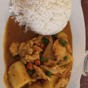 Yellow curry w/ chicken.