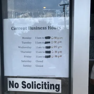 Hours as of 8/31/2021