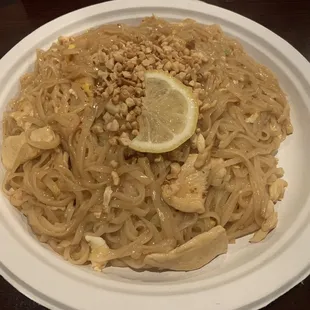 Chicken pad Thai, 8/31/2021. The plate changed the taste of the food, no lie