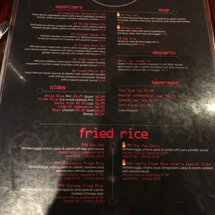 menu