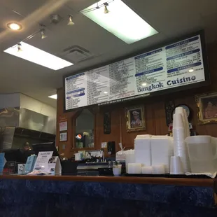 menus on the wall