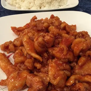 Bangkok chicken in sweet n sour sauce w rice