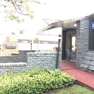 the entrance to the restaurant